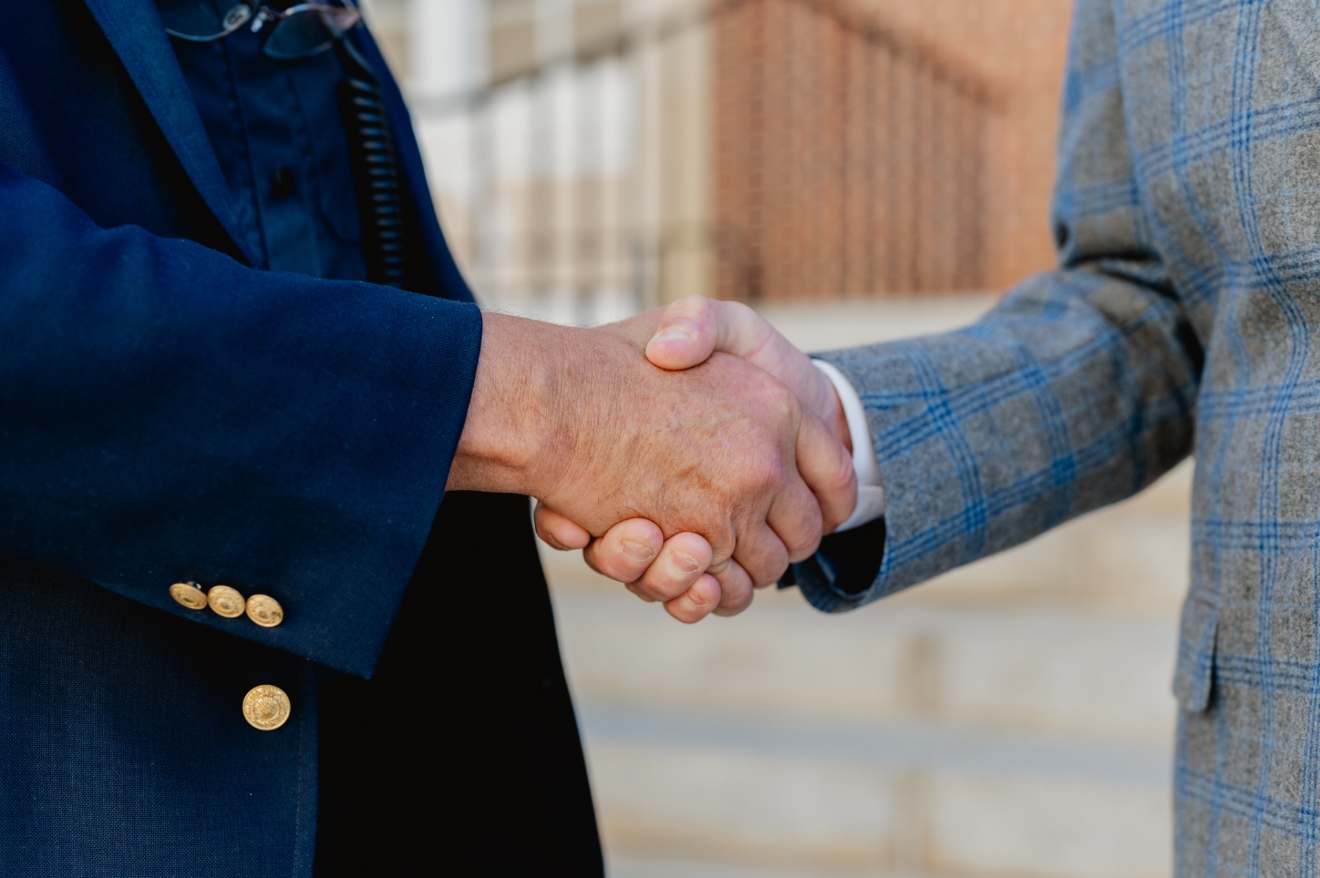 Attorney Field Dunaway shaking hands with a South Carolina client — trusted representation for elder abuse and nursing home neglect cases