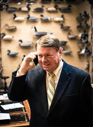 Thomas 'Tommy' Whitfield Dunaway III on the phone in his Anderson office